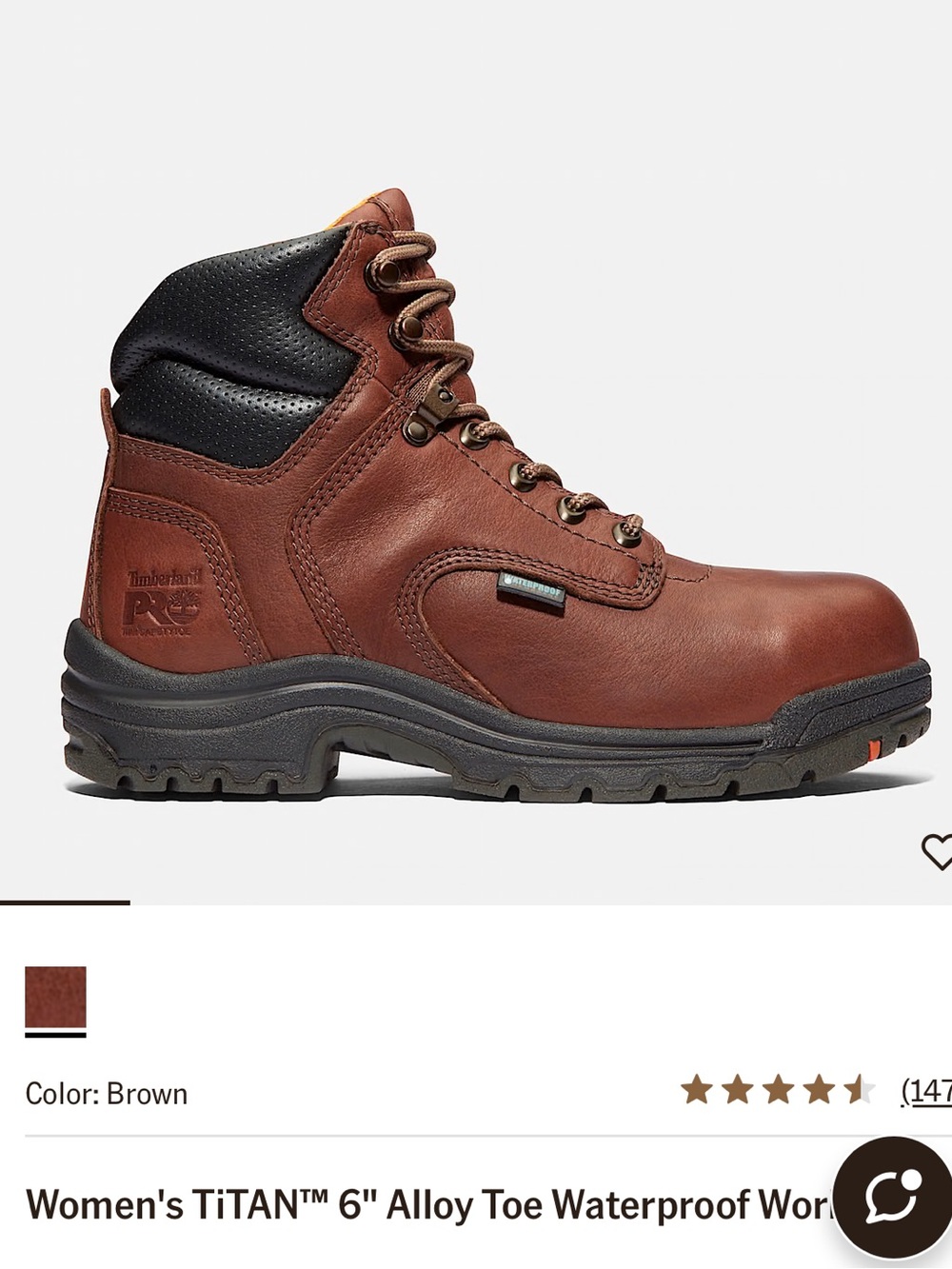Timberland Women's Brown and Black Lace-Up Work Boot
